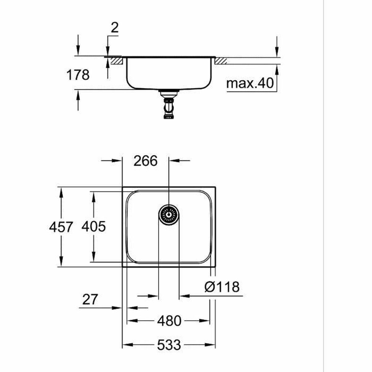 Grifo Monomando Grohe 31719SD0 Acero Inoxidable Rectangular - Ferreteria Alco
