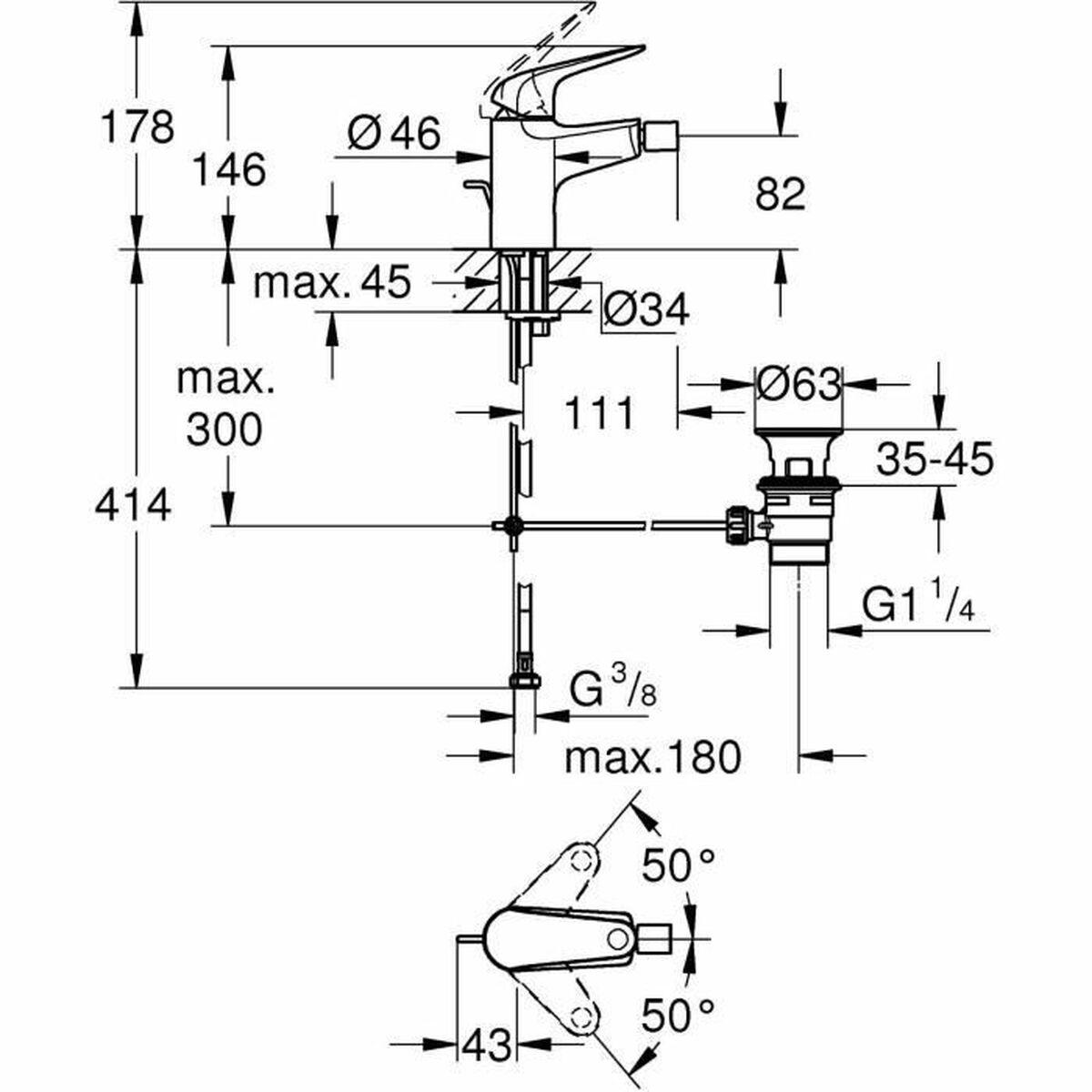 Grifo Monomando Grohe Metal Latón (1 unidad) - Ferreteria Alco