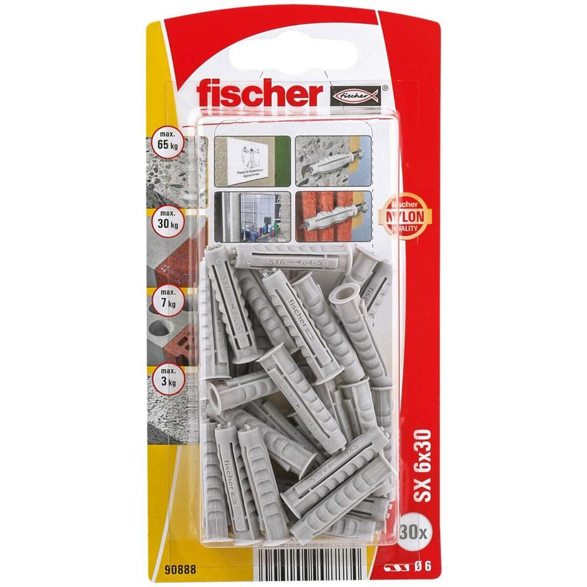 Tacos Fischer SX 90888 Nailon 6 x 30 mm (30 unidades) - Ferreteria Alco