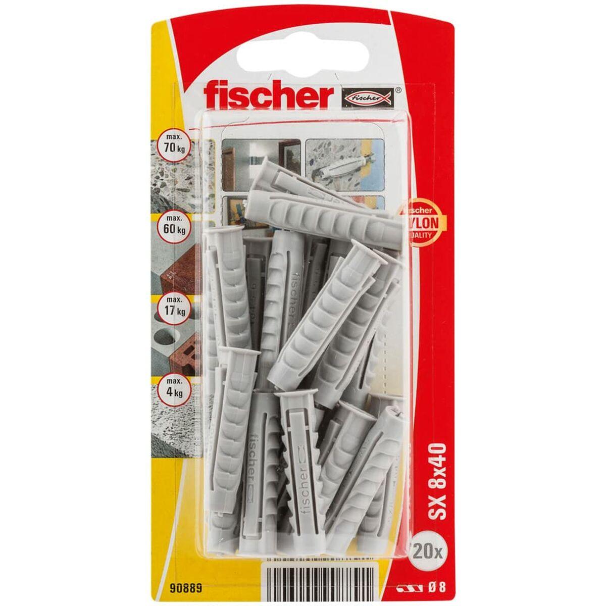 Tacos Fischer SX 90889 Nailon 8 x 40 mm (20 Unidades) - Ferreteria Alco