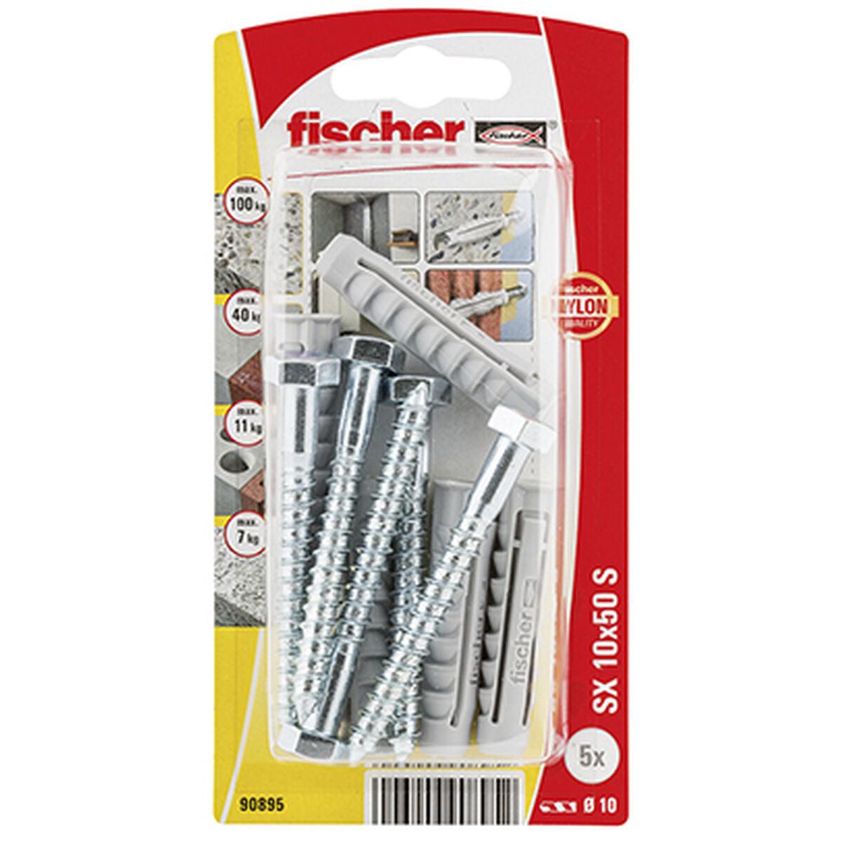 Tacos y tornillos Fischer 5 Tacos y tornillos (10 x 50 mm) - Ferreteria Alco