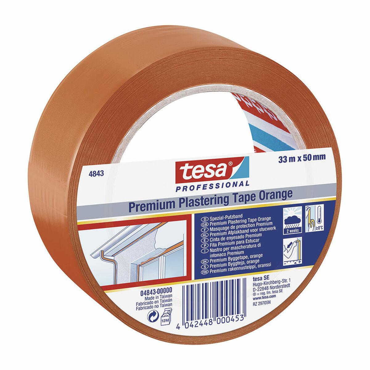 Cinta aislante TESA Revoco Premium 4843 Naranja Caucho PVC (33 m x 50 mm) - Ferreteria Alco