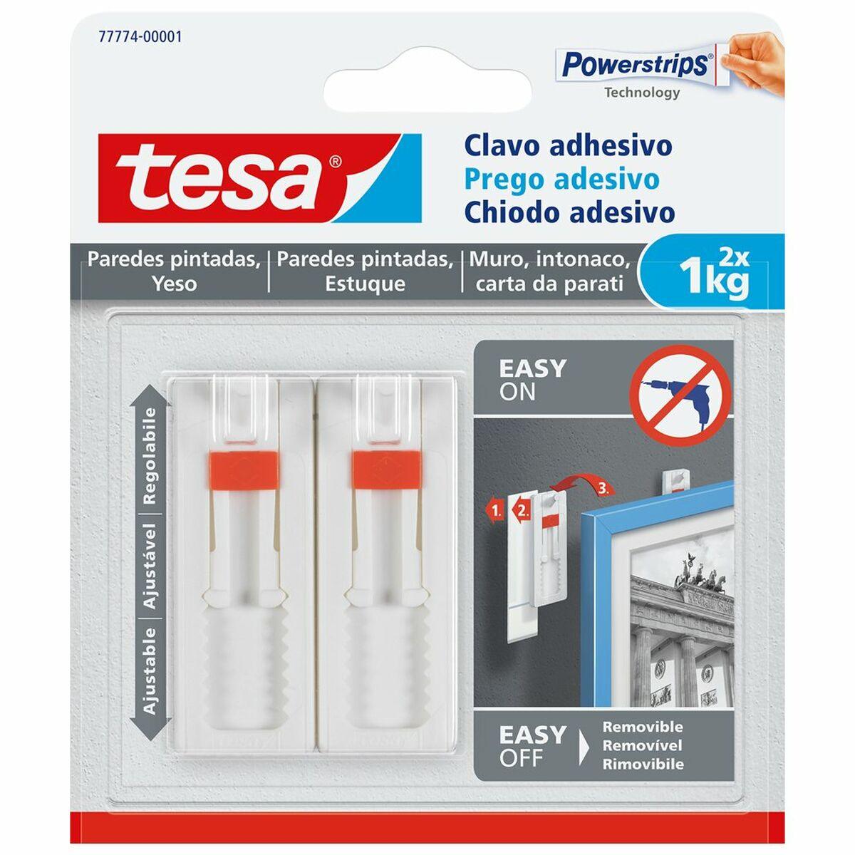 Soporte de Pared TESA 77774 1 kg Adhesivo Clavos Blanco - Ferreteria Alco