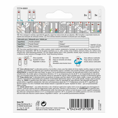 Soporte de Pared TESA 77774 1 kg Adhesivo Clavos Blanco - Ferreteria Alco