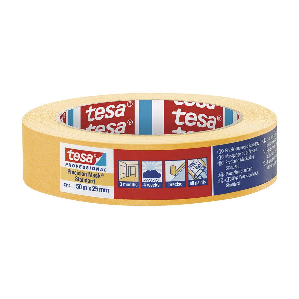 Cinta Adhesiva TESA Precision Mask 4344 Standard (50 m x 25 mm) - Ferreteria Alco