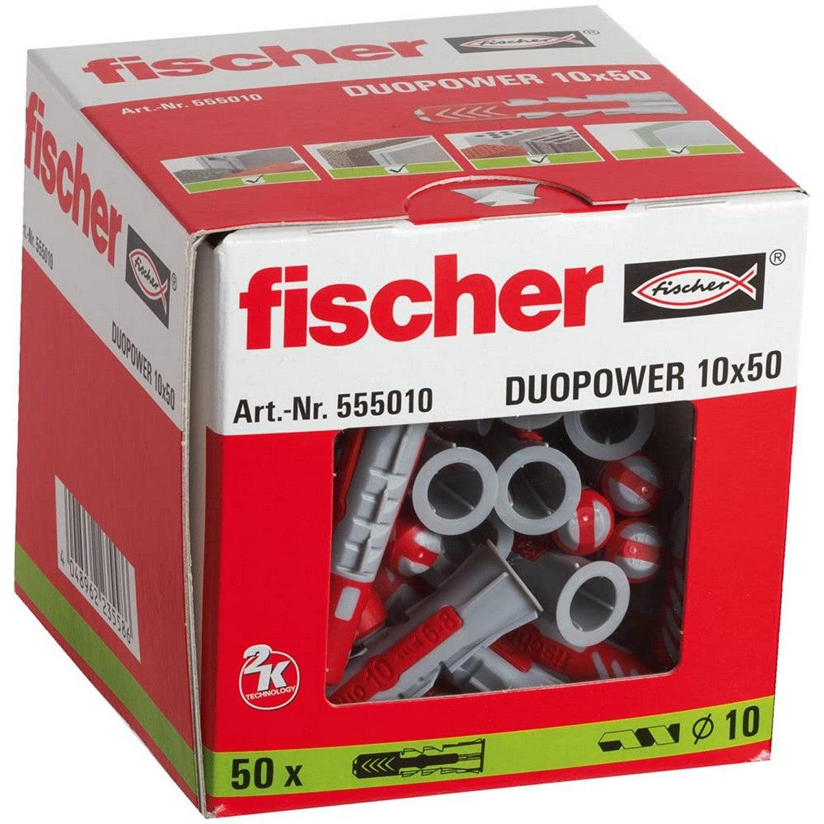 Tacos Fischer Duopower 555010 50 Piezas 10 x 50 mm - Ferreteria Alco
