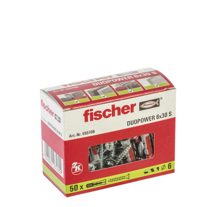 Tacos y tornillos Fischer duopower 50 Tacos y tornillos (4,5 x 40 mm) - Ferreteria Alco