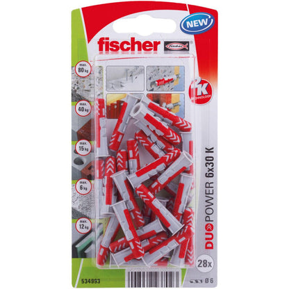 Tacos Fischer DuoPower 534993 Ø 6 x 30 mm Nailon (45 Unidades) - Ferreteria Alco