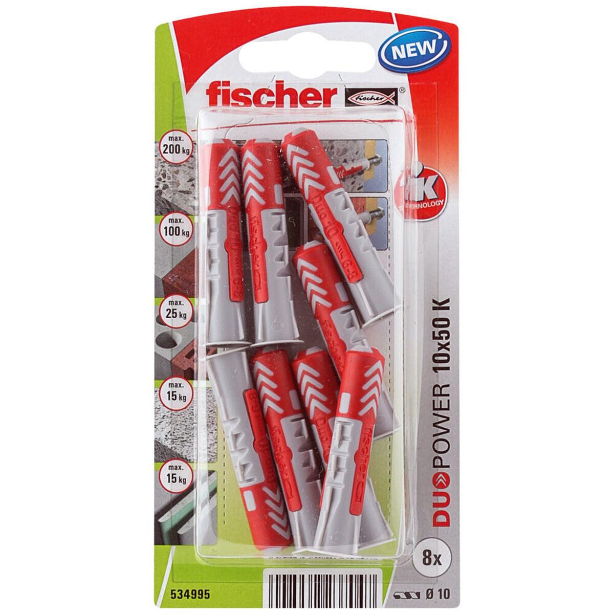 Tacos Fischer DuoPower 534995 Ø 10 x 50 mm Nailon (8 Unidades) - Ferreteria Alco
