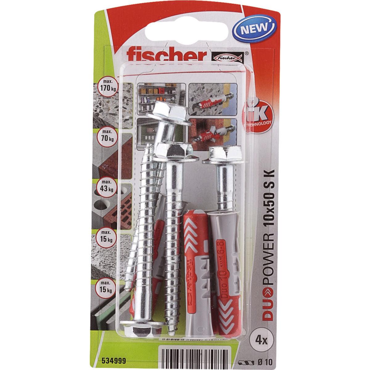 Caja de tornillos Fischer duopower 4 Piezas 10 x 50 mm - Ferreteria Alco