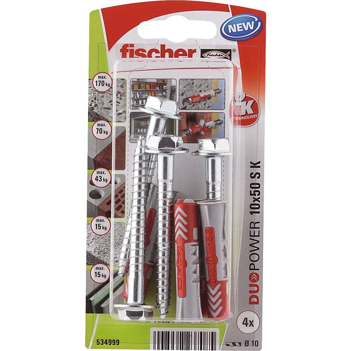Caja de tornillos Fischer duopower 4 Piezas 10 x 50 mm - Ferreteria Alco
