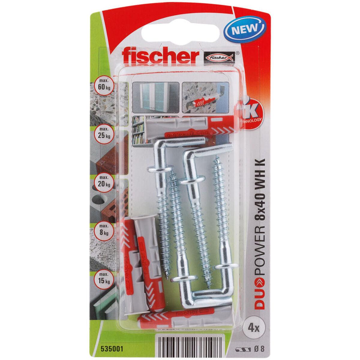 Alcayatas Fischer DuoPower 535001 Tacos 8 x 40 mm 4 Unidades - Ferreteria Alco