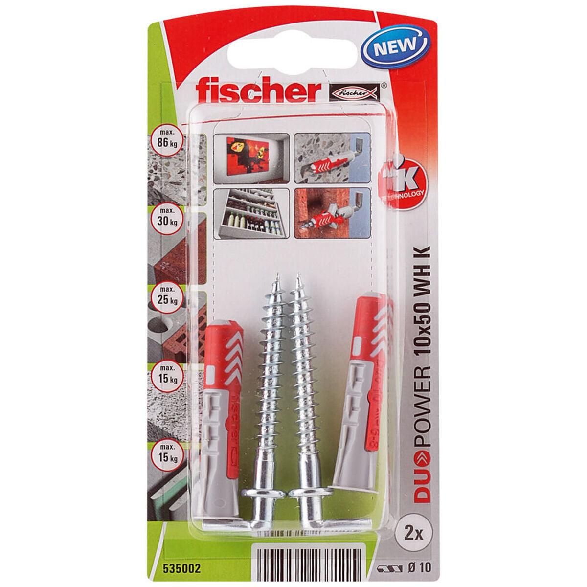 Alcayatas Fischer DuoPower 535002 Tacos 2 Unidades Ø 10 x 50 mm - Ferreteria Alco