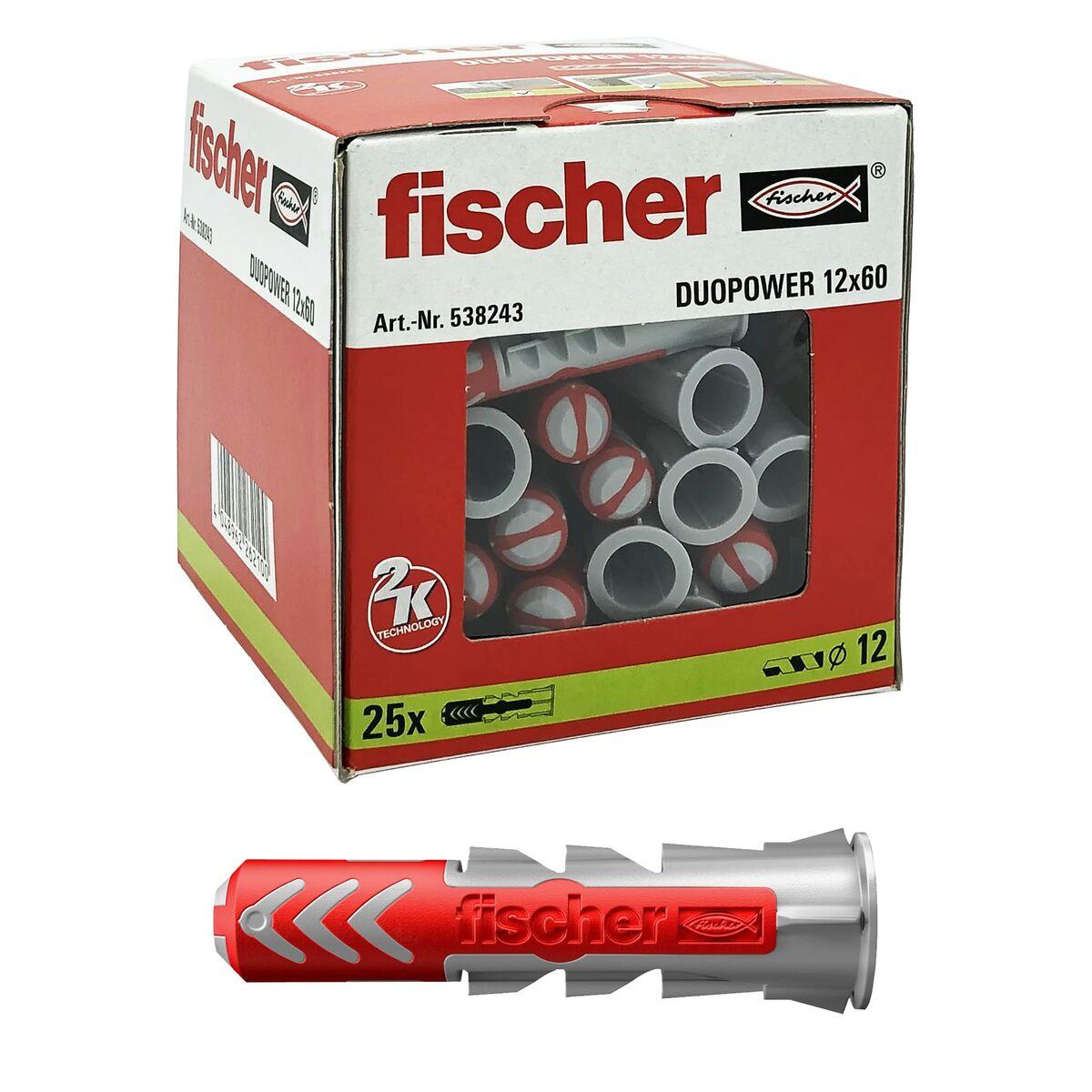 Tacos Fischer DuoPower 538243 Nailon Ø 12 x 60 mm (25 Unidades) - Ferreteria Alco