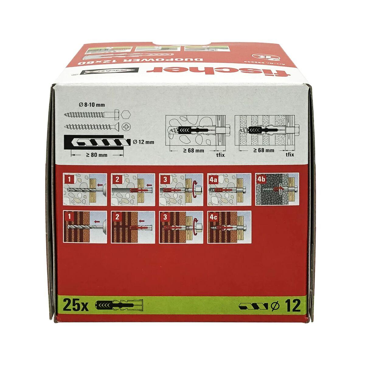 Tacos Fischer DuoPower 538243 Nailon Ø 12 x 60 mm (25 Unidades) - Ferreteria Alco
