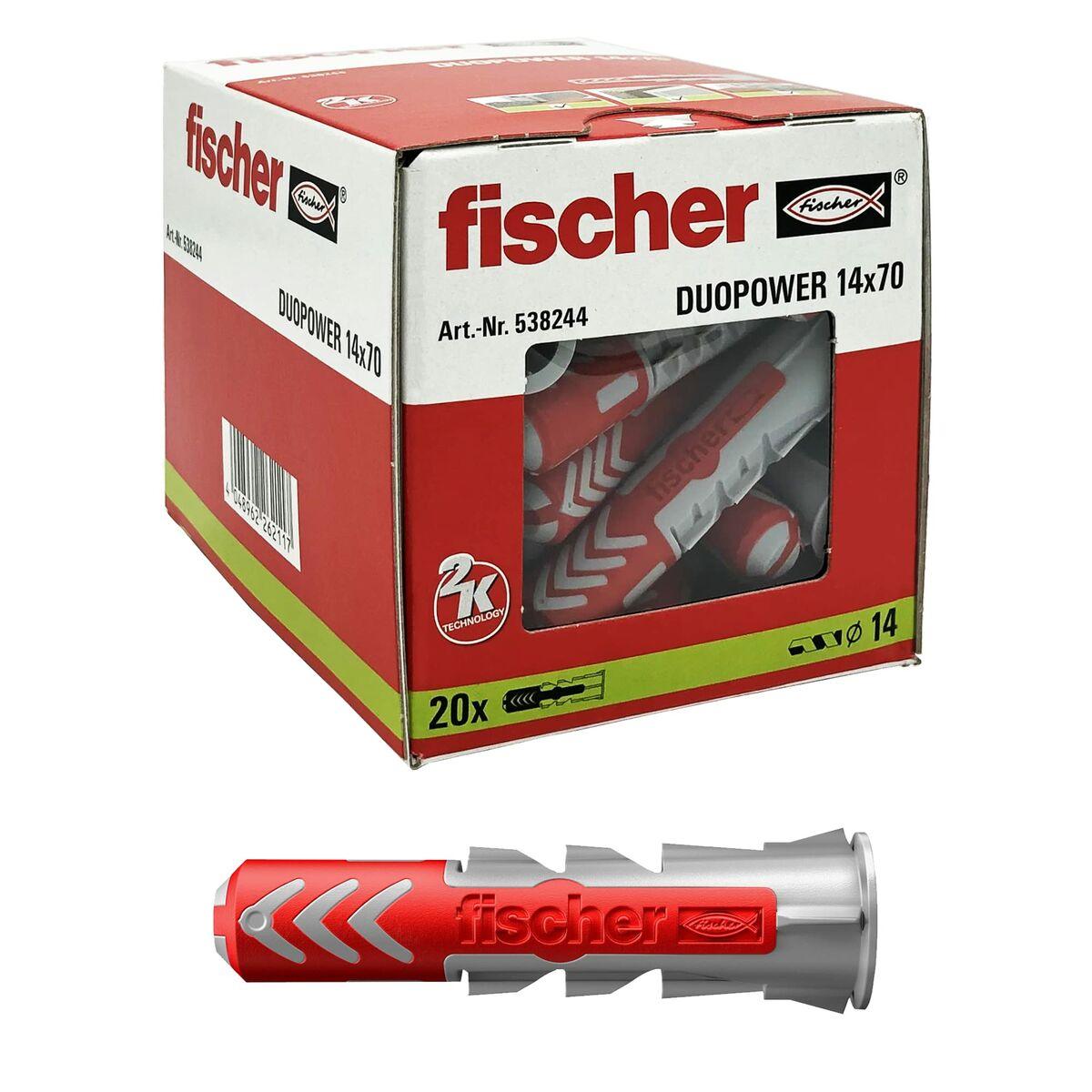 Tacos Fischer DuoPower 538244 Ø 14 x 70 mm Nailon (20 Unidades) - Ferreteria Alco