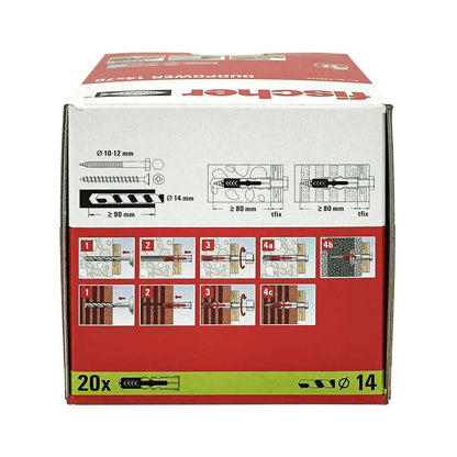 Tacos Fischer DuoPower 538244 Ø 14 x 70 mm Nailon (20 Unidades) - Ferreteria Alco