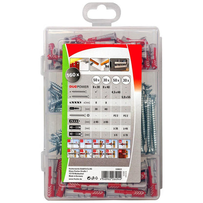 Tacos y tornillos Fischer duopower 160 Piezas - Ferreteria Alco