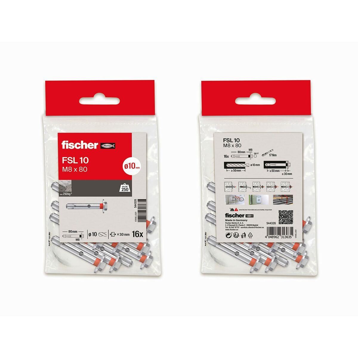 Perno Fischer Ms Suelo 8 x 80 mm 16 Unidades - Ferreteria Alco
