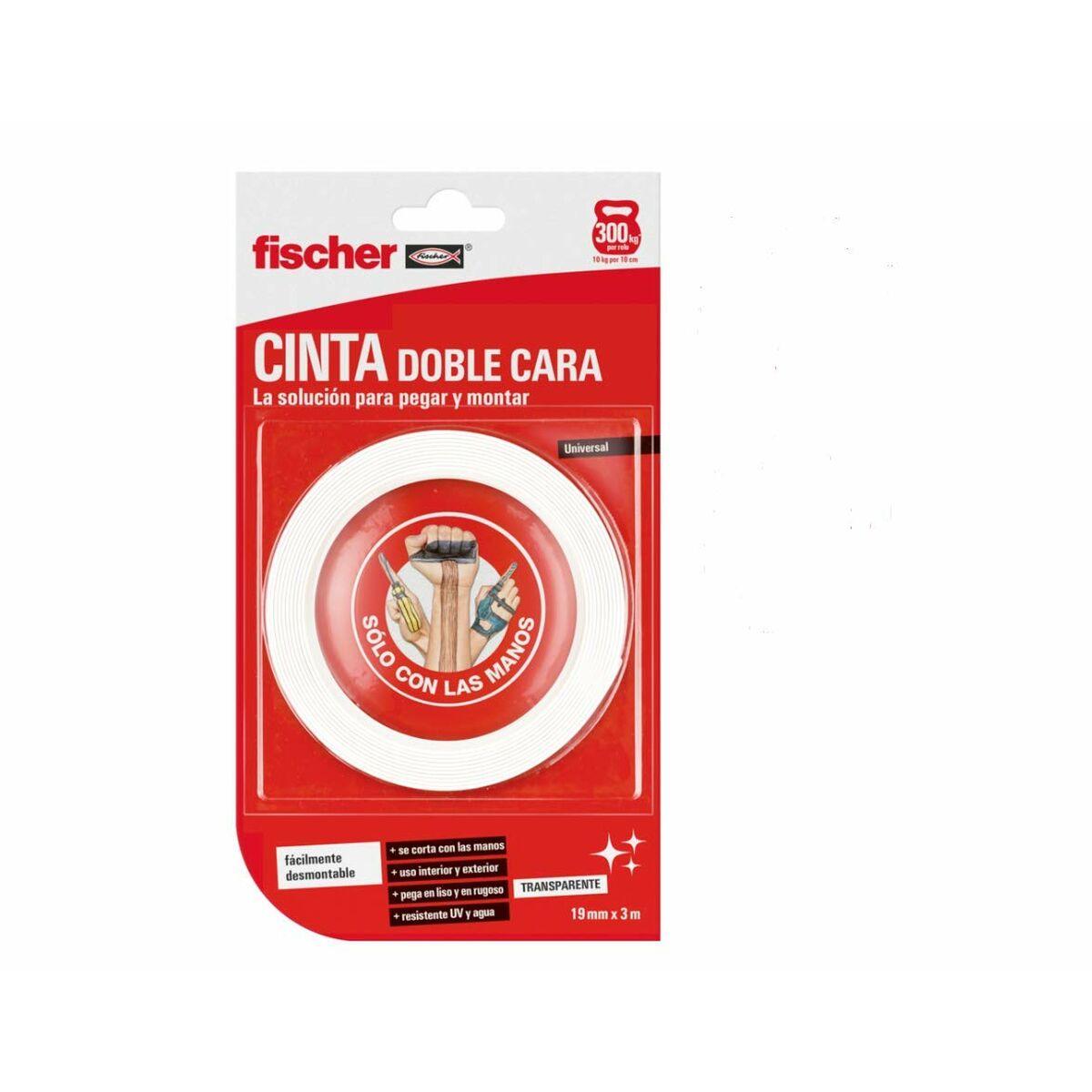 Cinta de Doble Cara Fischer 3 m x 19 mm Blanco - Ferreteria Alco