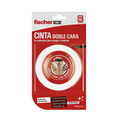 Cinta de Doble Cara Fischer 3 m x 19 mm Blanco - Ferreteria Alco