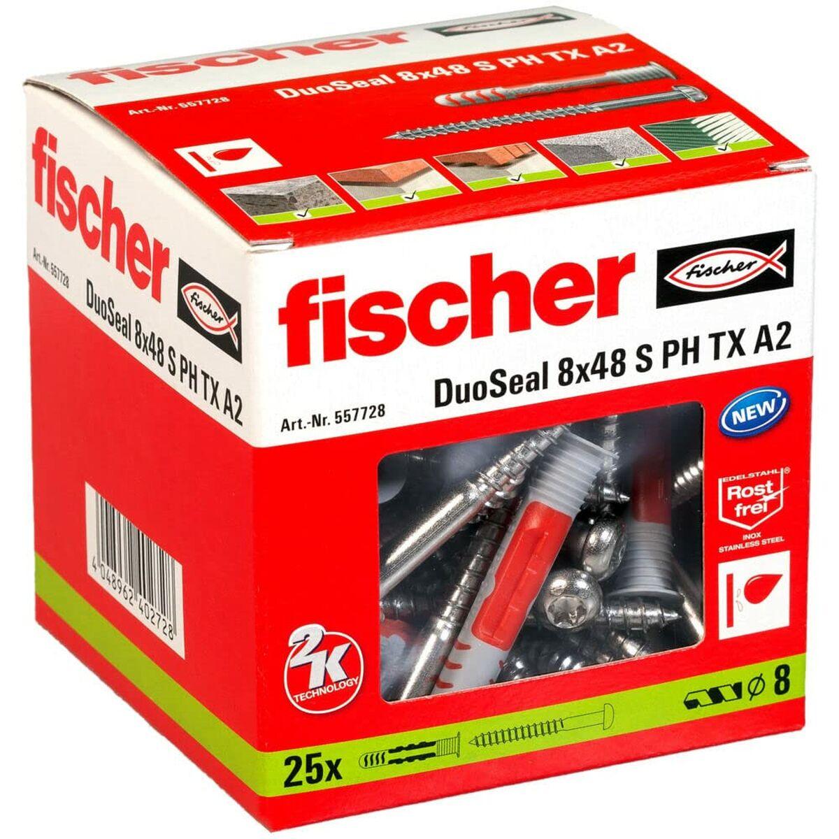 Tacos y tornillos Fischer DuoSeal 557728 S A2 Impermeables Ø 8 x 48 mm - Ferreteria Alco