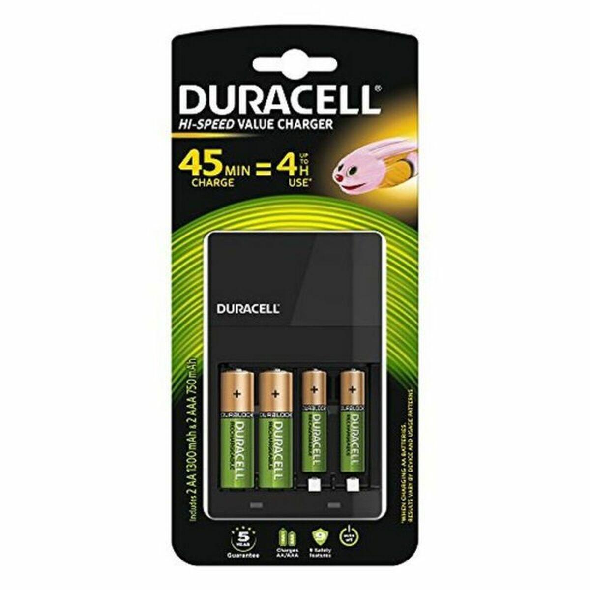 Cargador + Pilas Recargables DURACELL CEF14 2 x AA + 2 x AAA HR06/HR03 1300 mAh (1 unidad) - Ferreteria Alco