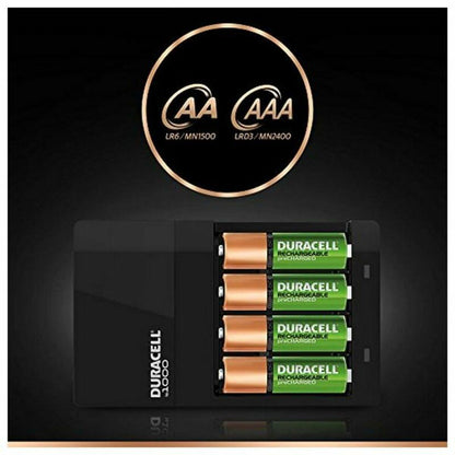 Cargador + Pilas Recargables DURACELL CEF14 2 x AA + 2 x AAA HR06/HR03 1300 mAh (1 unidad) - Ferreteria Alco