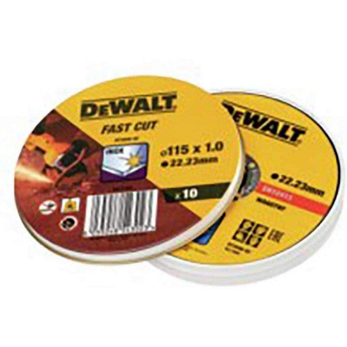 Disco de corte Dewalt Fast Cut dt3506-qz 10 Unidades 115 x 1 x 22,23 mm - Ferreteria Alco