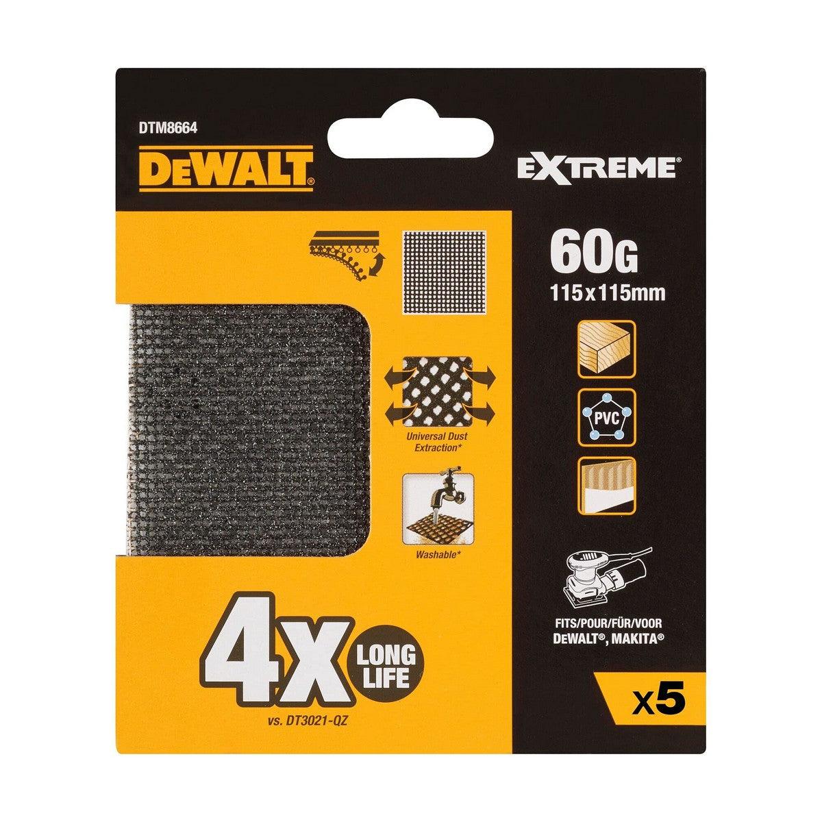 Hojas de Multiherramientas Dewalt dtm8664-qz 115 x 115 mm Lijadora orbital 5 Unidades - Ferreteria Alco