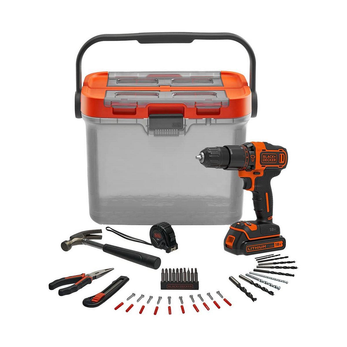 Set de taladro y accesorios Black & Decker bcksb05-qw 18 V - Ferreteria Alco