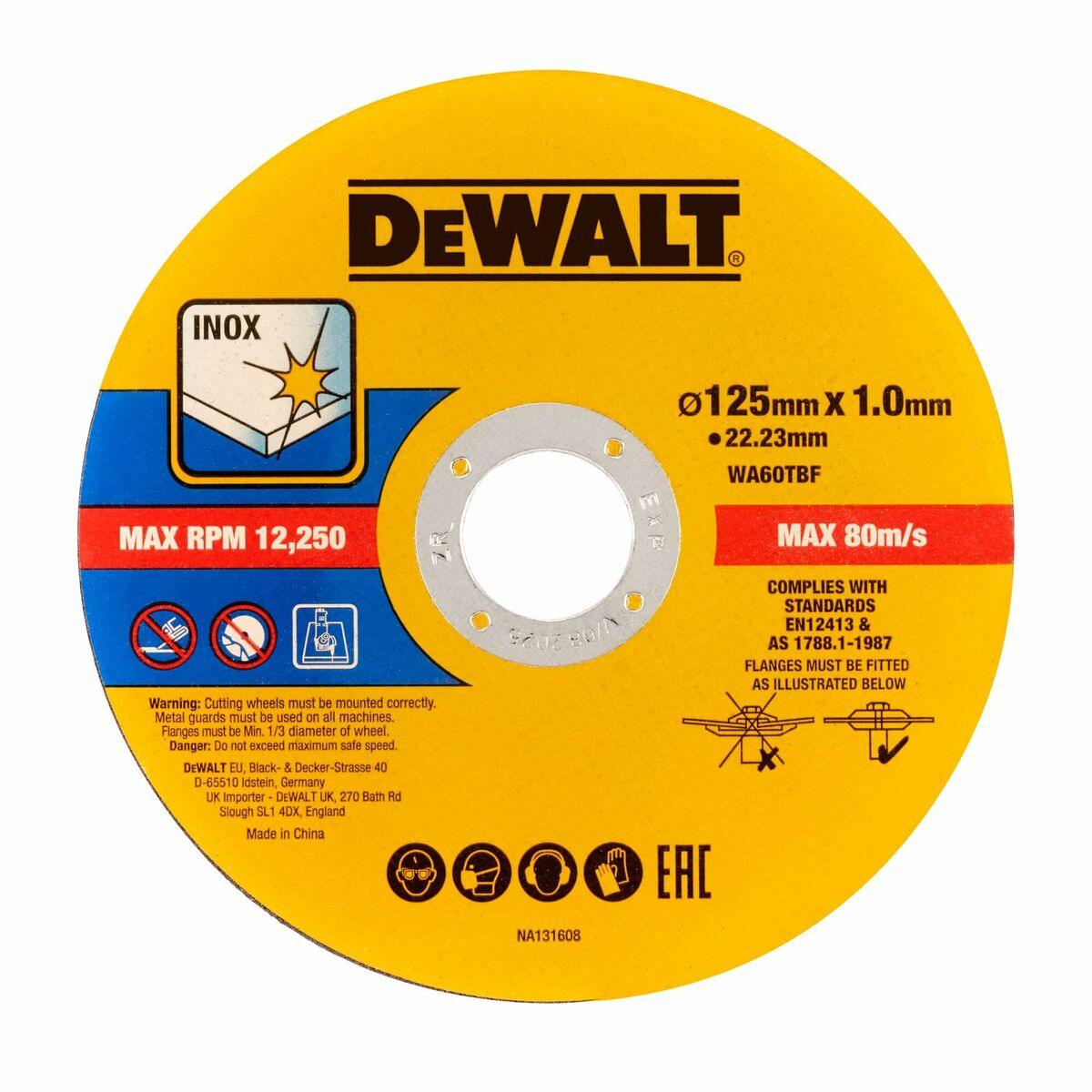 Discos de corte Dewalt dt20598-qz Ø 125 mm Amoladora angular (50 Unidades) - Ferreteria Alco