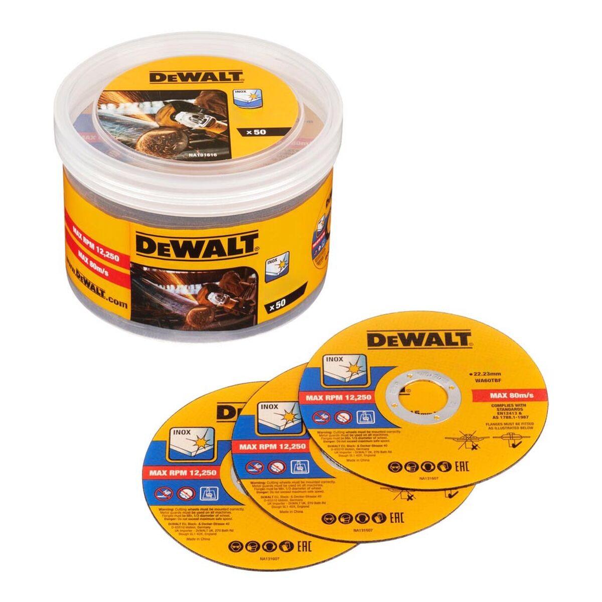 Discos de corte Dewalt dt20598-qz Ø 125 mm Amoladora angular (50 Unidades) - Ferreteria Alco