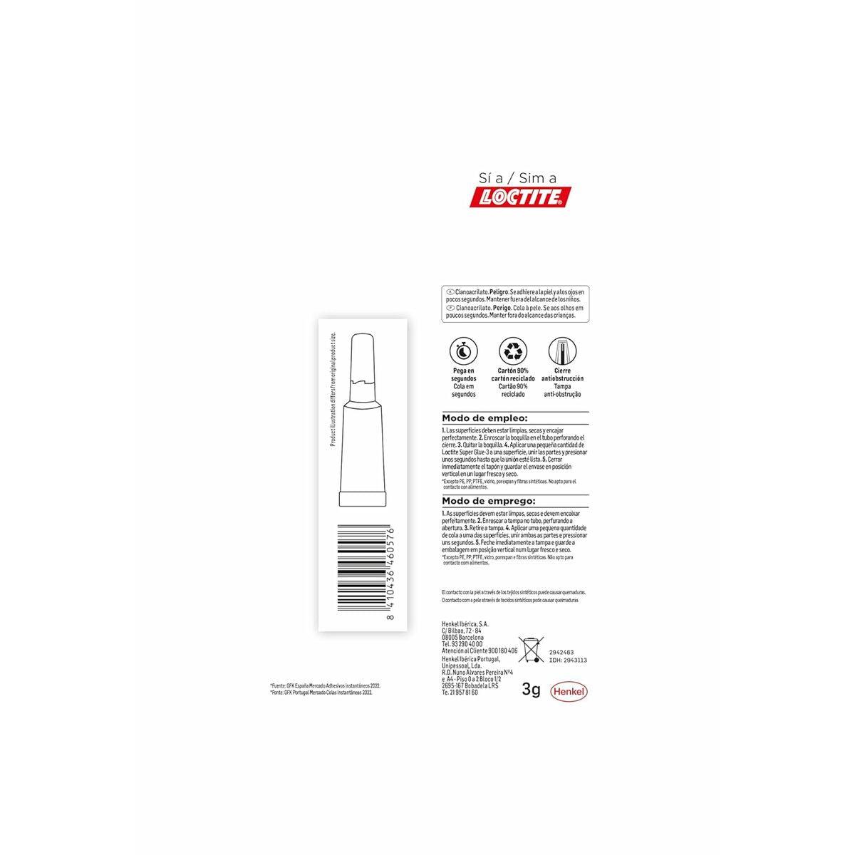 Pegamento Loctite SuperGlue-3 2943113 3 g Reposicionable Gel - Ferreteria Alco