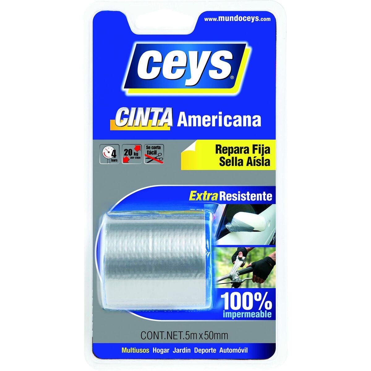 Cinta americana Ceys Plateado (5 m x 50 mm) - Ferreteria Alco