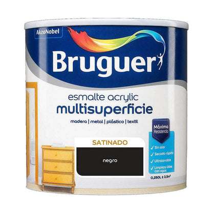 Pintura acrílica Bruguer Negro Esmalte acrílico (250 ml) - Ferreteria Alco