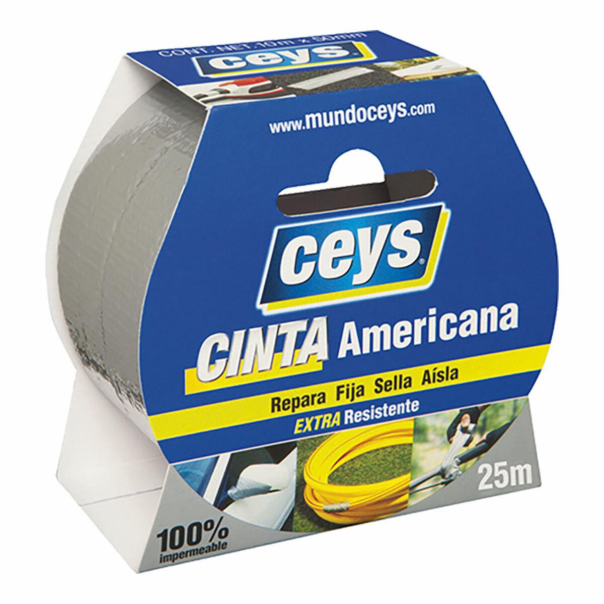 Cinta americana Ceys Plateado (25 m x 50 mm) - Ferreteria Alco